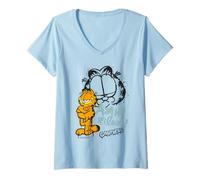 Womens Garfield Vintage Ask Me If I Care Comic Artwork Style Gifts V-Neck T-Shirt