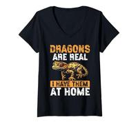Womens Gargoyle Gecko Reptile Owner Funny Gecko Saying Lizard Lover V-Neck T-Shirt