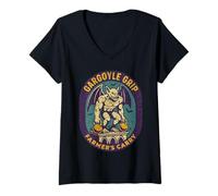 Womens Gargoyle Grip Farmers Carry Vintage Halloween 90's Retro Gym V-Neck T-Shirt