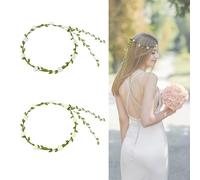 Women's Garland Headband, Pack of 2, Boho Flower Wreath, Hair Flower Crown, Flower Headband, Handmade Rose Petal Hair Bands for Communion Birthday Party Wedding