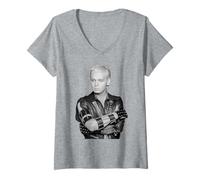 Womens Gary Numan Warriors UK Tour Photo by Allan Ballard V-Neck T-Shirt