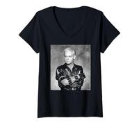 Womens Gary Numan Warriors UK Tour Photoshoot by Allan Ballard V-Neck T-Shirt