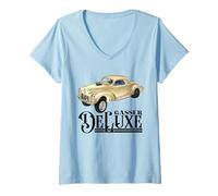 Womens Gasser Hot Rod 1940 Willys Business Coupe Deluxe Model V-Neck T-Shirt