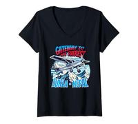 Womens Gateway to Mt Everest Lukla Airport Nepal Scariest Flight V-Neck T-Shirt