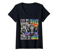 Women's Gay By Chance Alpha By Choice Alpha Wolf LGBT Sigma Graphic V-Neck T-Shirt