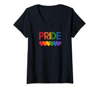 Womens Gay Pride 2025 LGBT Pride Month Rainbow Flag Celebration V-Neck T-Shirt