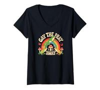 Women's Gay The Pray Away Frogs V-Neck T-Shirt