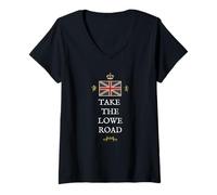 Women's GB British Patriot Pride Proud UK Britain TAKE The Lowe Road V-Neck T-Shirt