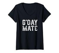Womens G'Day Mate - Australian Hello Aussie Greeting V-Neck T-Shirt