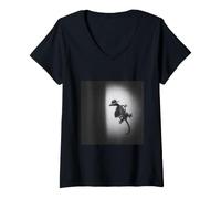 Women's Gecko with Fedora Hat Spy Detective Reptile V-Neck T-Shirt