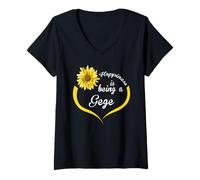 Womens Gege Gift: Happiness is Being A Gege V-Neck T-Shirt