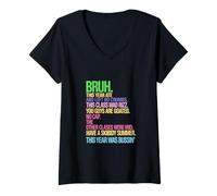 Women's Gen A Slang Squad Teacher Last Day Celebration V-Neck T-Shirt