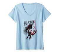 Womens Gen V Resist Silhouette Marie Illustration TV Show V-Neck T-Shirt