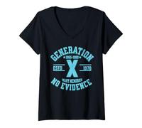 Womens Gen X Generation X Born 1978 Many Memories No Evidence V-Neck T-Shirt