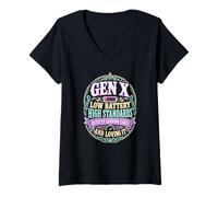 Women's Gen X Low Battery High Standards V-Neck T-Shirt