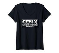 Womens Gen X Raised On Hose Water and Neglect V-Neck T-Shirt