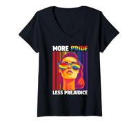 Womens Gender Lesbian, Gay, Trans, Queer Outfit Rainbow V-Neck T-Shirt