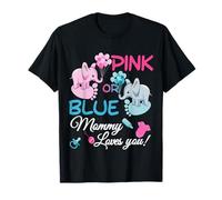 Womens Gender Reveal Party Supplies Mommy loves you Cute T-Shirt