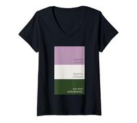 Womens Genderqueer Color Paint Swatch Queer Pride Art V-Neck T-Shirt