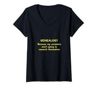 Womens Genealogy Because My Ancestors Aren't Going to Research V-Neck T-Shirt