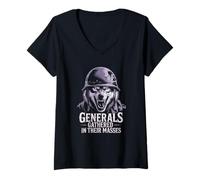 Womens Generals Gathered in Their Masses Wolf Soldier V-Neck T-Shirt