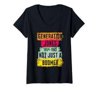Women's Generation Jones Not Just a Boomer 1954-1965 Nostalgia V-Neck T-Shirt