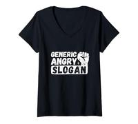 Women's Generic Angry Slogan Demo V-Neck T-Shirt
