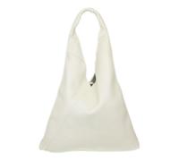 Womens Genuine Italian Leather Tote Shoulder Bag with Top Handle Beige