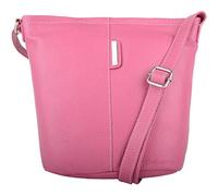 Womens Genuine Soft Leather Bucket Style Cross Body/Shoulder Bag - Rose