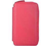 Womens Genuine Soft Leather RFID Travel Passport Document Holder Wallet - Watermelon