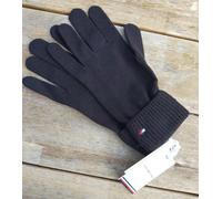 Womens Genuine TOMMY HILFIGER Black 5% CASHMERE Rolled Rib Cuff GLOVES shlf22