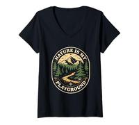 Women's Geocaching Geocache Nature is My Playground V-Neck T-Shirt