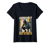 Women's Geocaching Geocache Urban Ninja Mode Activated V-Neck T-Shirt