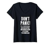Womens Geographic Information Systems Technician V-Neck T-Shirt
