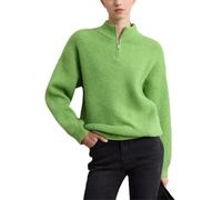 Women's Geometric Zip Turtleneck - Winter Modernist Split Twill Top