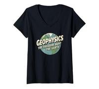 Womens Geophysics The Treasure Hunt of The Earth Science Geology V-Neck T-Shirt