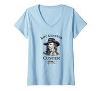 Women's George Custer Boy General Civil War V-Neck T-Shirt