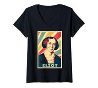 Womens George Eliot Vintage Colors V-Neck T-Shirt