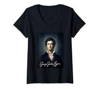 Women's George Gordon Byron British Poet V-Neck T-Shirt