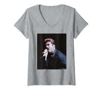 Womens George Michael Faith World Tour London Father Figure 1988 V-Neck T-Shirt