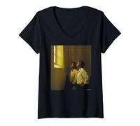 Women's George Michael Pop Duo Wham! by Martyn Goddard V-Neck T-Shirt