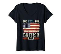 Womens George Washington Cool For British Rule 4th of July V-Neck T-Shirt