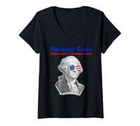 Women's George Washington Feeling Cute Might Start a Revolution V-Neck T-Shirt
