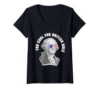 Women's George Washington Too Cool for British Rule V-Neck T-Shirt