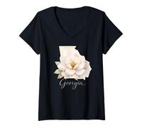 Women's Georgia Friendly and Beautiful V-Neck T-Shirt