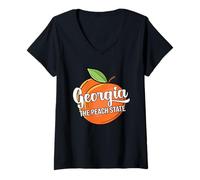 Womens Georgia Souvenir Men The Peach State Georgia V-Neck T-Shirt