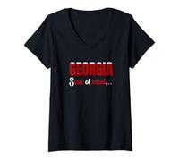 Women's Georgia State of Mind - Large Bold Text - ON My Mind V-Neck T-Shirt