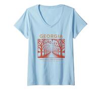 Womens Georgia Sweet Air & Long Afternoons 1788 V-Neck T-Shirt