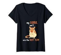 Womens Gerbil Rat My Gerbil And I Are The Best Team Gerbil Owner V-Neck T-Shirt