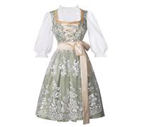 Women's German Dress for Women in Plus Size Square Neck Beer Dress for Tying Traditional Bodice Medieval Dresses Halloween Costume Men, Green, M